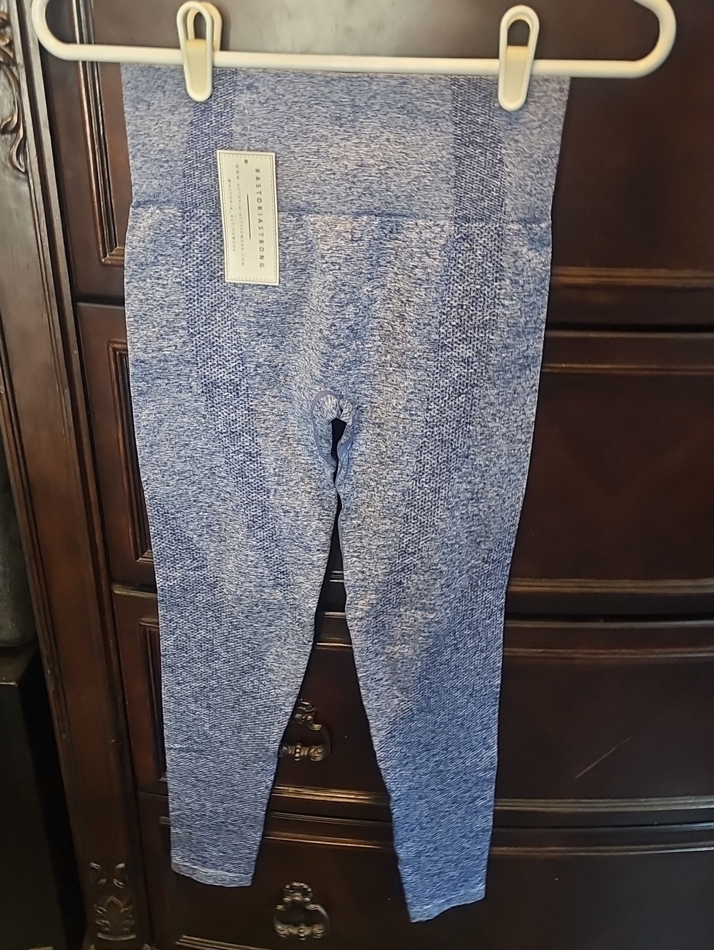 Women's Blue Seamless Stretch Leggings